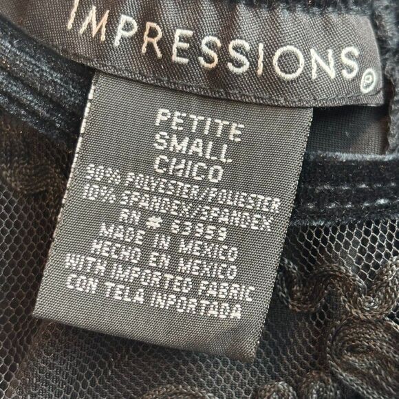 Velvet Sleeveless Womens top Petite S Black Sheer Lace dark Coquette Romantic - Picture 7 of 11